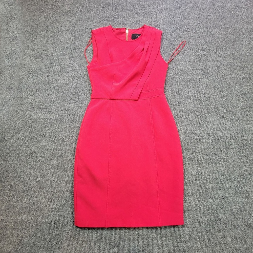 TOCCIN NY Womens 2 Red Sheath Dress Sleeveless Cocktail Party